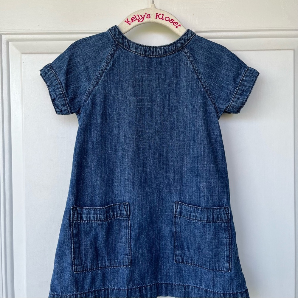 •Next UK• 100% Cotton Denim Girls Dress - Size 2T (92cm)